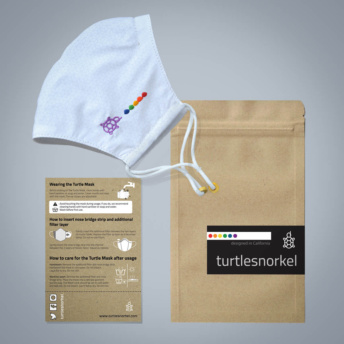 Turtle Mask 2.1 Sea Coral White  - Pride Edition 🌈